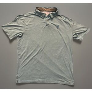 Anderson Ord Short Sleeve Polo Shirt Embroidered Logo Green Striped Large JBHS